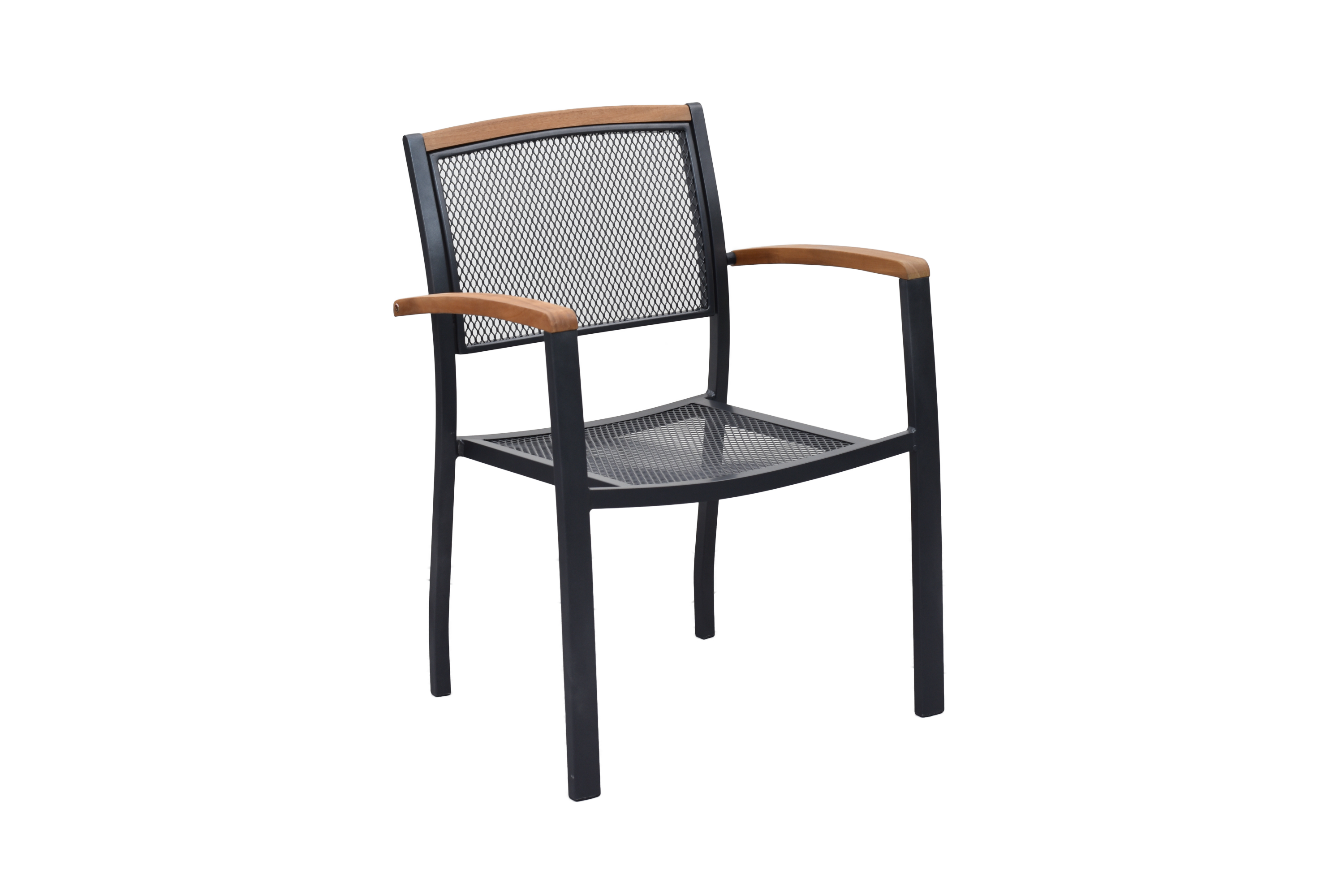 Merxx Tilos Gartenmöbel Set für 10 Personen 21 teilig aus Aluminium und FSC Akazienholz mit Flex Ausziehtisch 180x180 cm 10 Stapelsessel mit Akazienholz und graue Sitzkissen