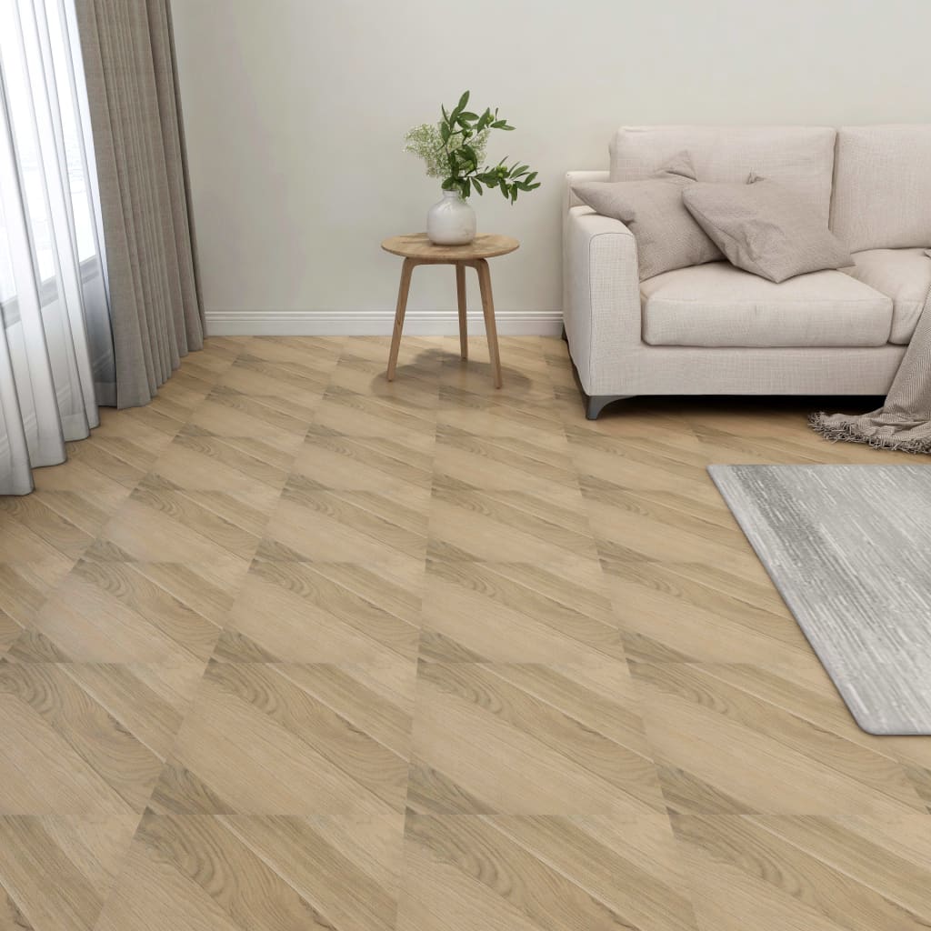 PVC-Fliesen Selbstklebend 55 Stk. 5,11 m² Braun Gestreift  Pflegeleicht modern