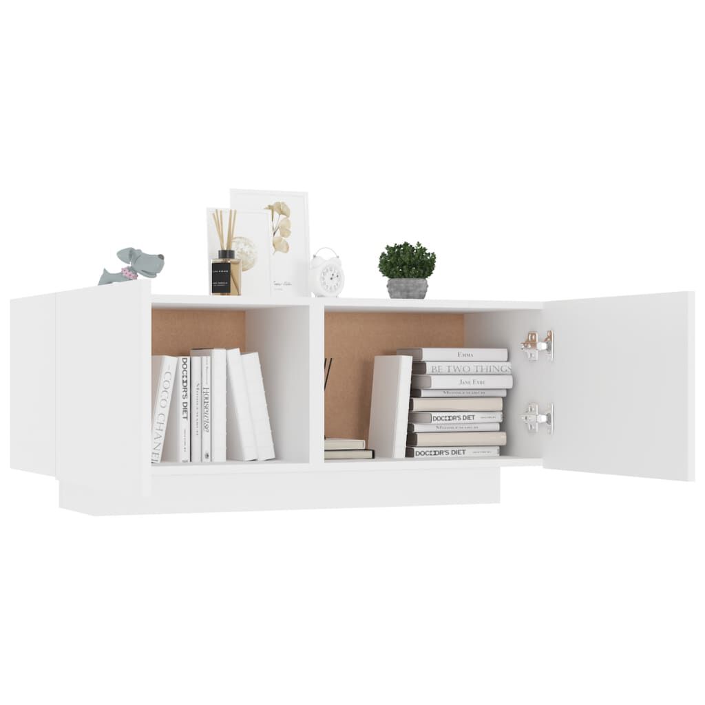 TV Board Schrank Weiß 100x35x40 cm ideal für Wohnzimmer und Multimedia