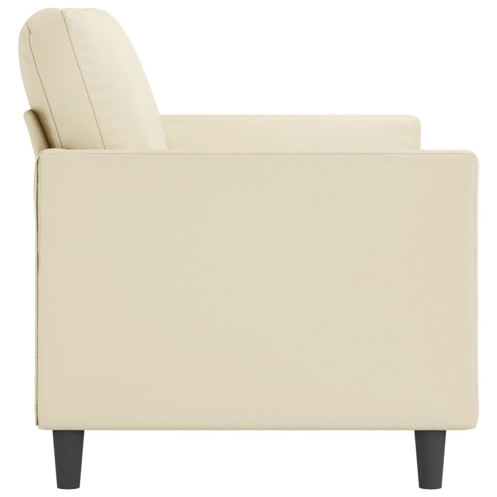 Sofa 3 Sitzer cremefarben 180 cm breit aus pflegeleichtem Kunstleder