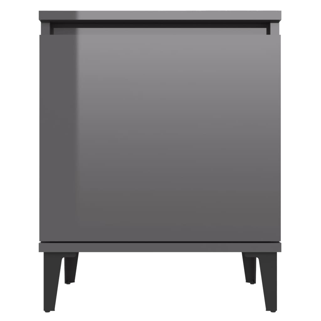 Bettschrank Nachttisch Schubladenschrank Beistelltisch Hochglanz-Grau 40x30x50 cm Modern Schlafzimmermöbel