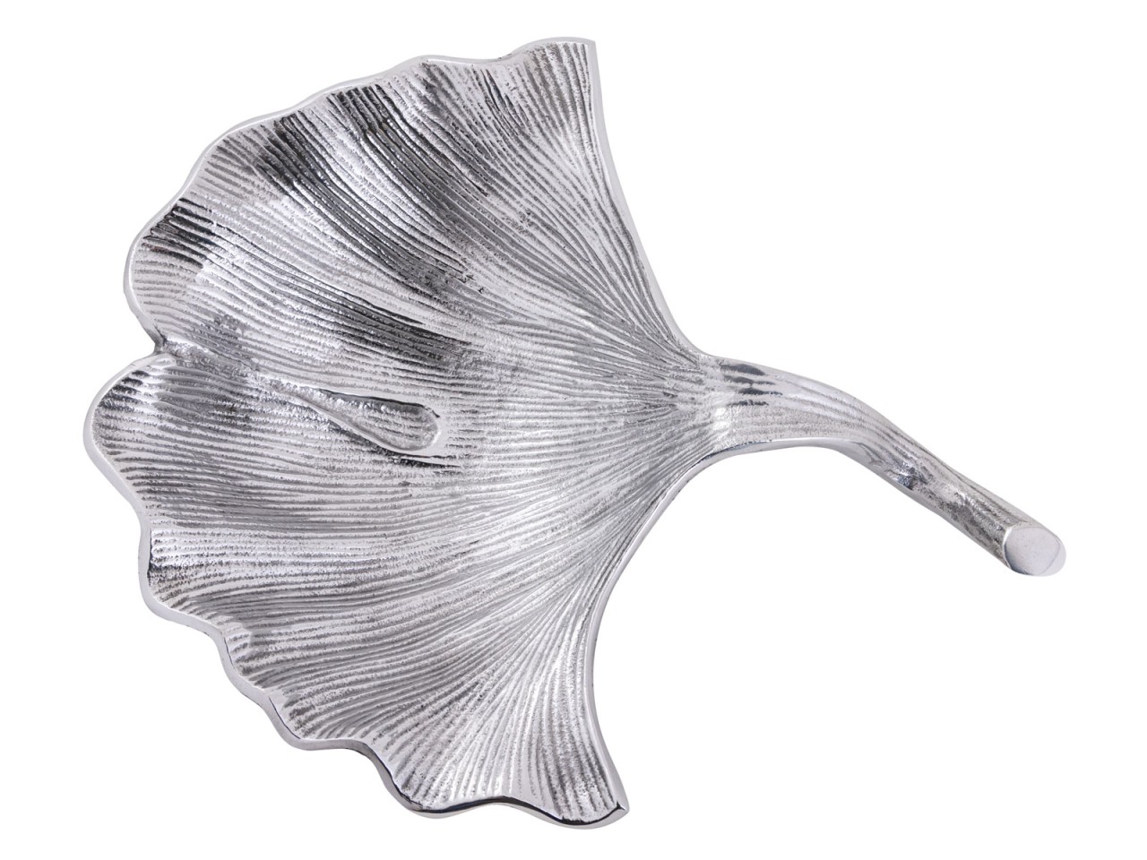 Dekoschale Schale Aluminium Ginkgo groß gold o. silber Blattschale