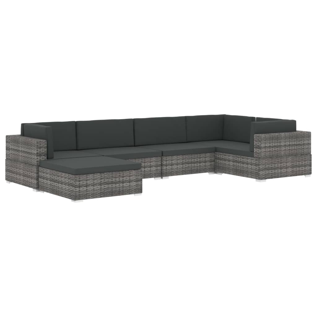 Garten Sofa Mittelteil Schwarz Poly Rattan Inkl. Bequeme Auflagen Kombinierbar
