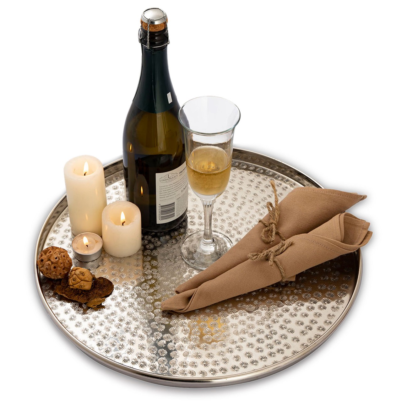 Serviertablett Deko Tablett ø 40 cm rund silber o. gold Metall Kerzentablett Dekotablett Serviertablett Deko Tablett ø 40 cm rund silber o. gold Metall Kerzentablett Dekotablett