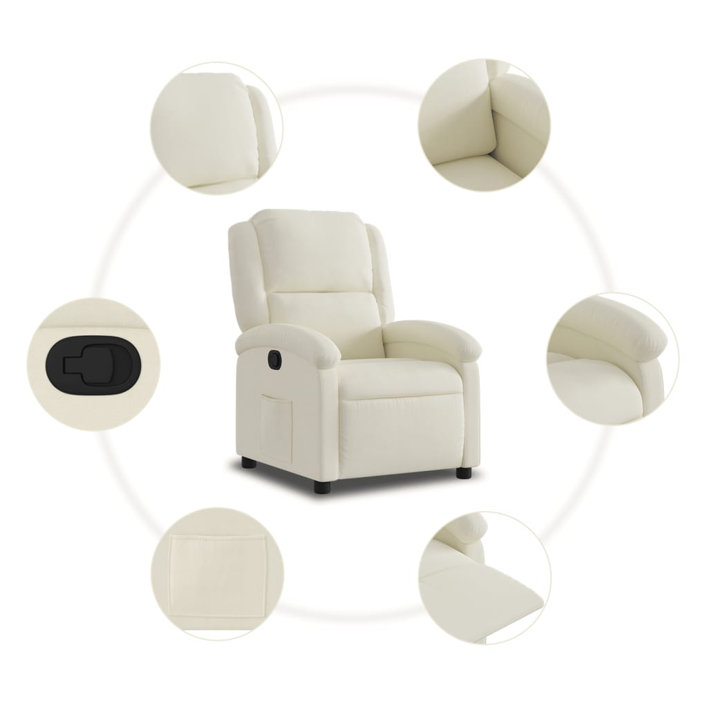 Relaxsessel mit Samtbezug Creme Zeitloses Design Bequemlich Modern stilvoll