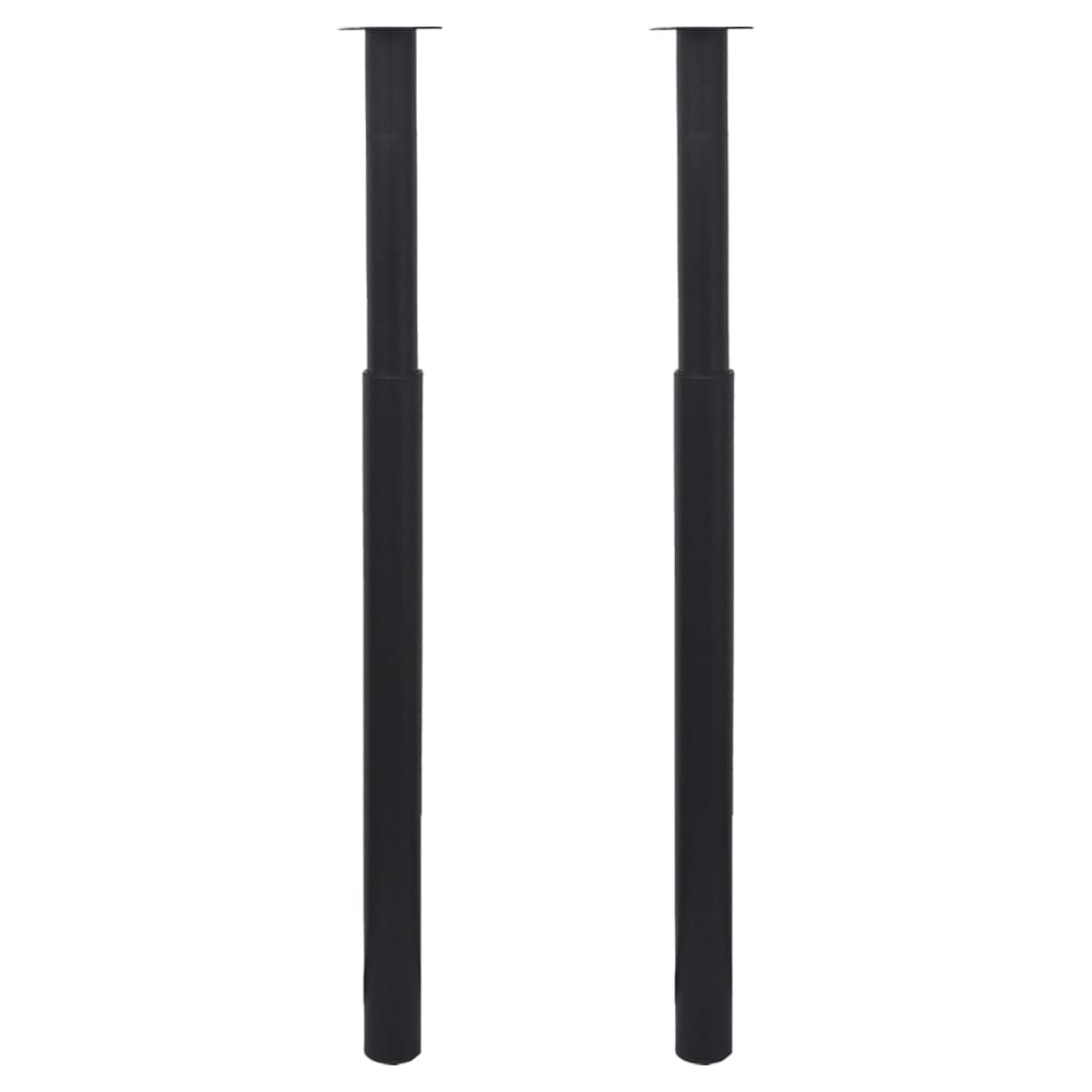 Teleskop Tischfuß 2er Set schwarz 710 mm bis 1100 mm stabil höhenverstellbar
