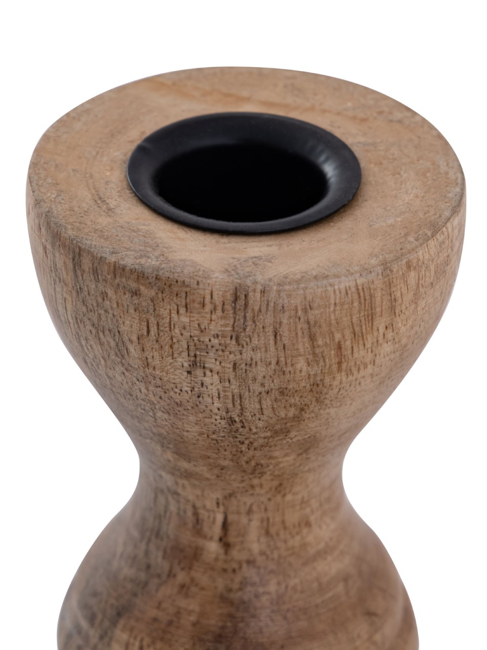 Kerzenständer 2er Set Stabkerzen Kerzenhalter H20/13x6cm rund Kerzenleuchter Mangoholz