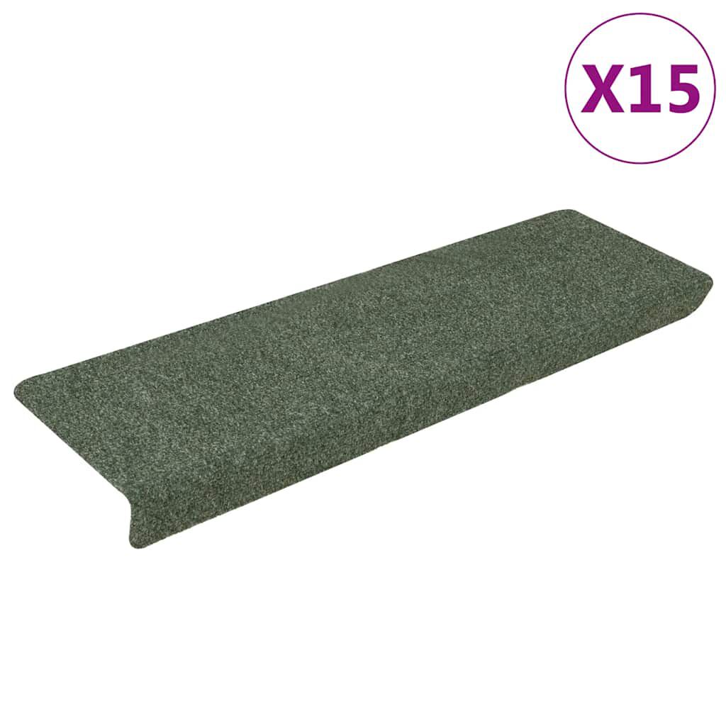 Treppenmatten 15 Stk. Nadelvlies 65x21x4 cm Braun
