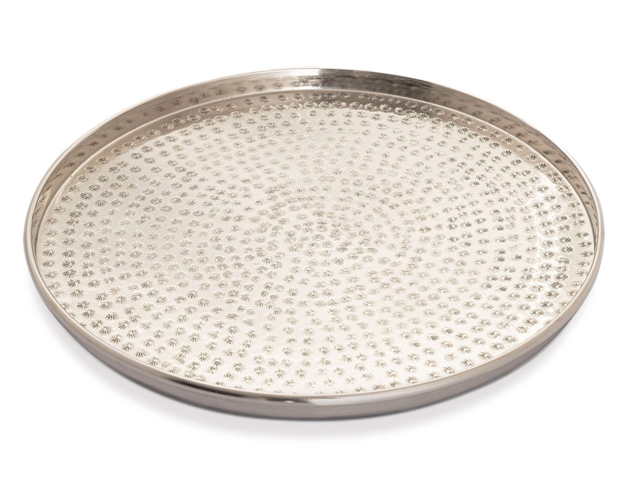 Serviertablett Deko Tablett ø 40 cm rund silber o. gold Metall Kerzentablett Dekotablett
