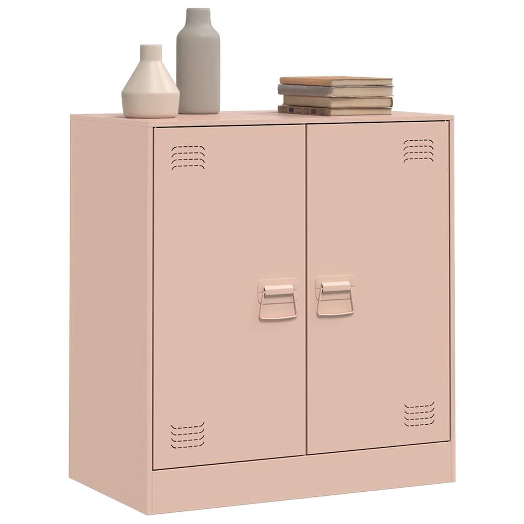 Sideboard aus Stahl in Rosa 67x39x73 cm modernes Möbelstück für Wohnzimmer