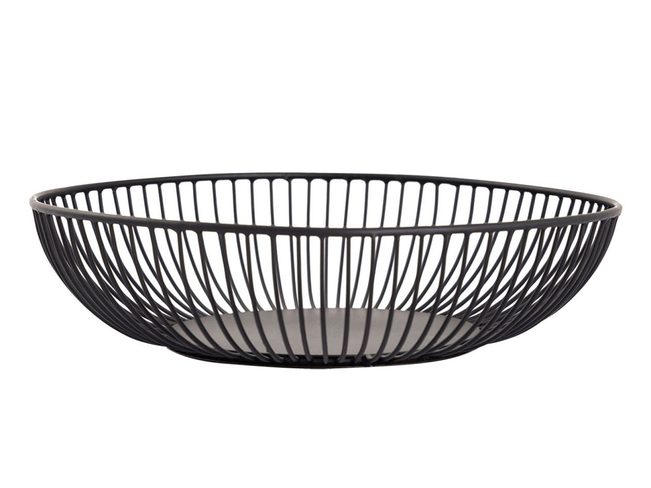 Obstschale 12-teilig Metall ø 28 x 7 cm Set 2 x 6 VE rund Brotkorb Rom schwarz o. silber O
