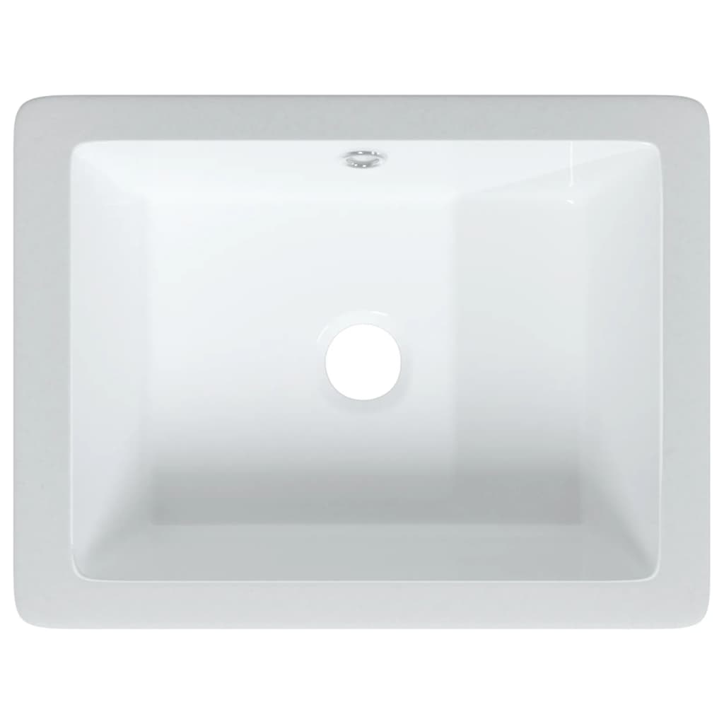 Waschbecken weiß 39x30x18,5 cm rechteckig Keramik modern Badezimmer pflegeleicht Waschbecken weiß 39x30x18,5 cm rechteckig Keramik modern Badezimmer pflegeleicht
