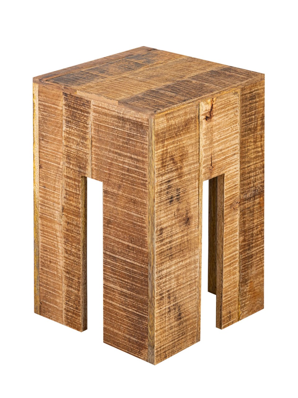 Hocker quadratisch 28 x 45 x 28 cm Blumenhocker Blumensäule Sitzhocker Beistelltisch Mangoholz