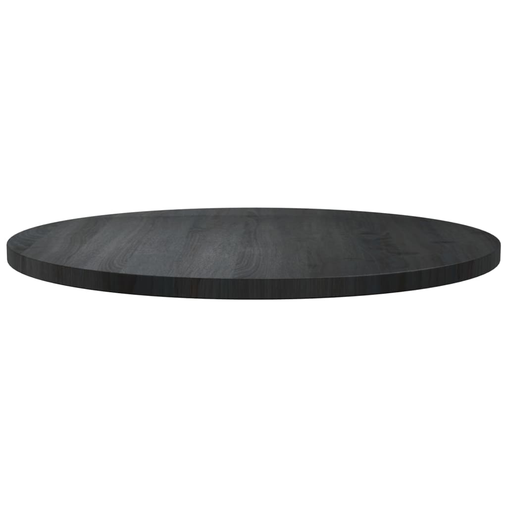 Runde Tischplatte aus massivem Kiefernholz schwarz 70cm ideal für Esstische Couchtische Gartentische