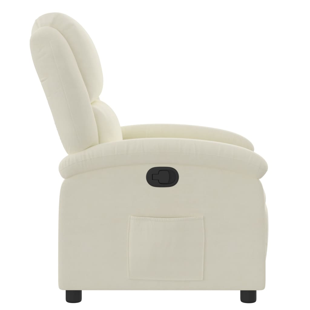 Relaxsessel mit Samtbezug Creme Zeitloses Design Bequemlich Modern stilvoll