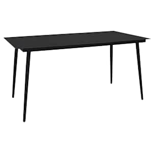 Garten Essgruppe 9 teilig Stahl und Baumwollseil Schwarz modern und robust