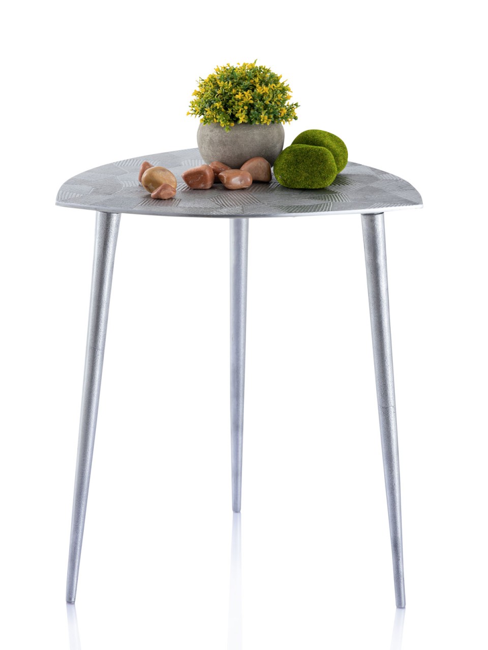 Beistelltisch 4-teilig Metall Dekotisch Alster 40x45x40 cm dreieckig klass. Design silber o. gold Beistelltisch 4-teilig Metall Dekotisch Alster 40x45x40 cm dreieckig klass. Design silber o. gold