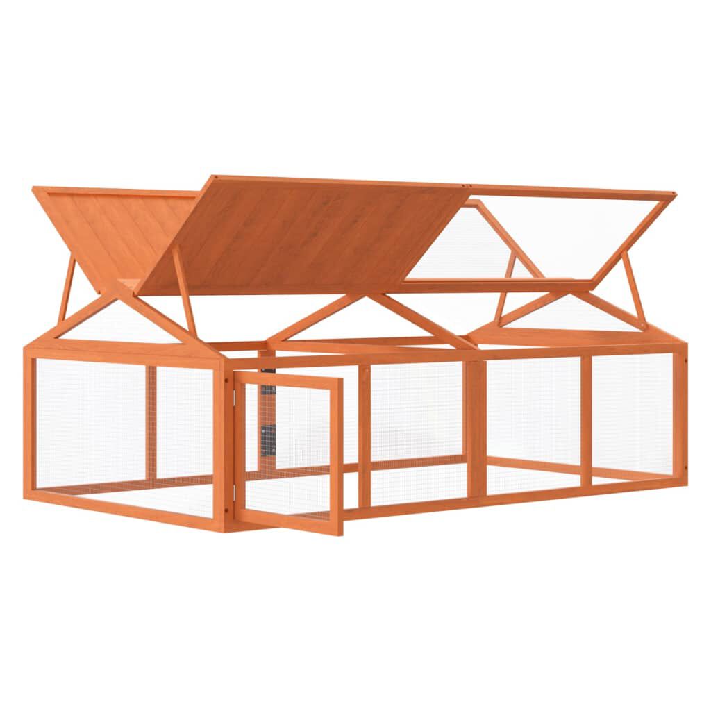 Freilaufgehege Braun 200x112,5x74 cm Massivholz Kiefer