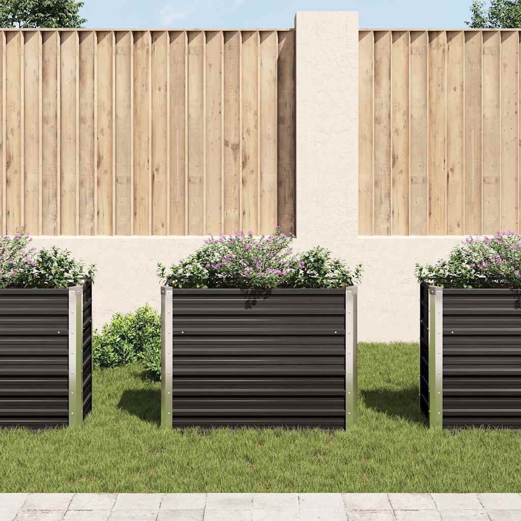 Garten-Hochbeet Anthrazit 100 x 40 x 77 cm Verzinkter Stahl