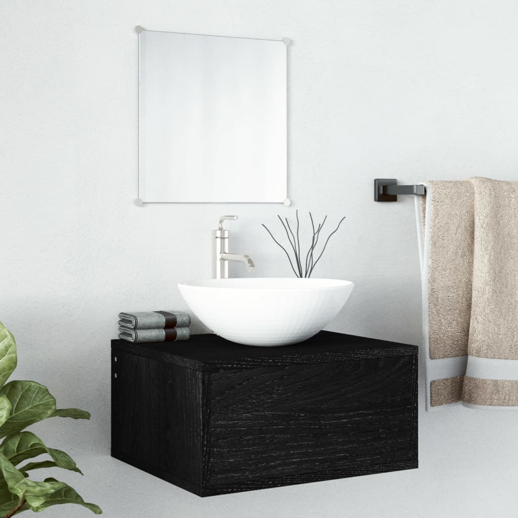 Badmöbel Set 2-teilig schwarz Holzwerkstoff ideal für jedes Badezimmer modern