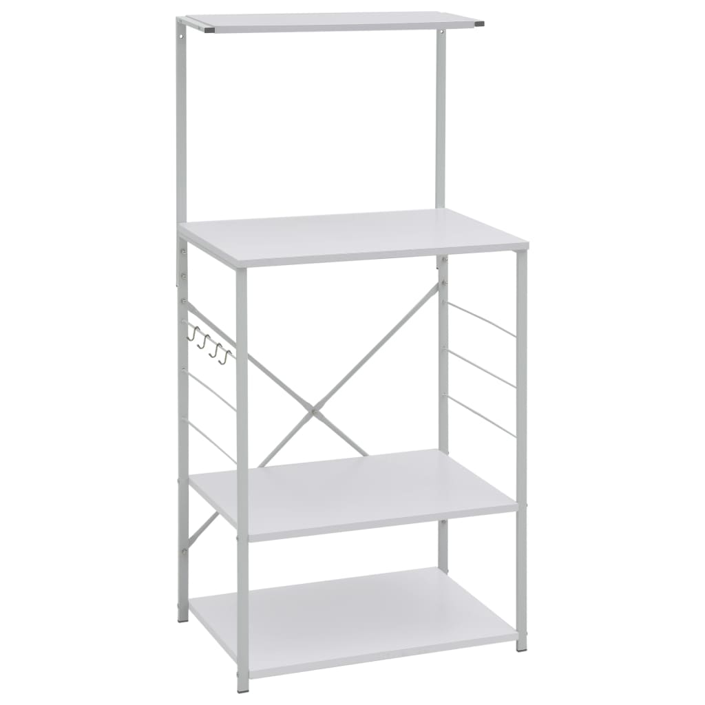 Küchenregal Mikrowellenregal Mikrowelle 60x39,6x123 cm Weiß Praktisch Stabil