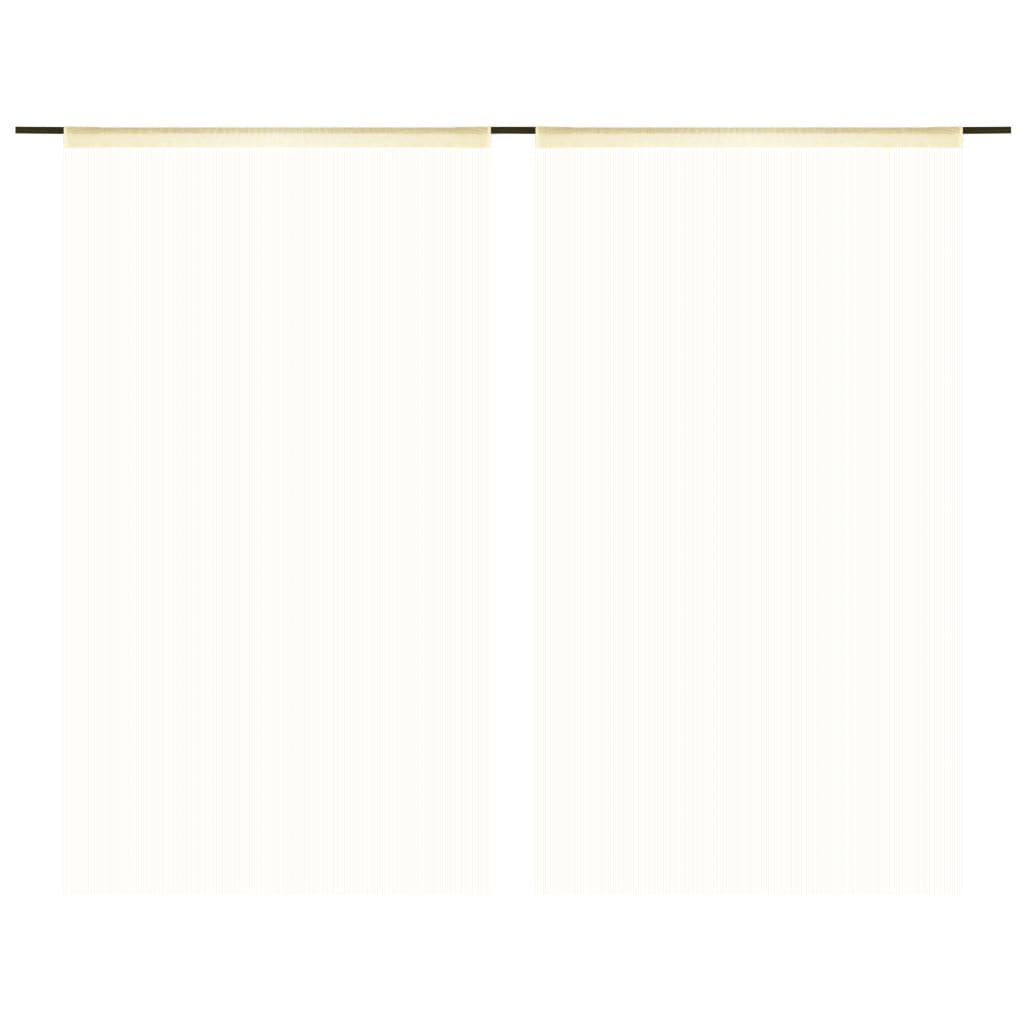 Fadenvorhänge Raumteiler Dekovorhänge 2 Stk. 140 x 250 cm Creme Gardinen
