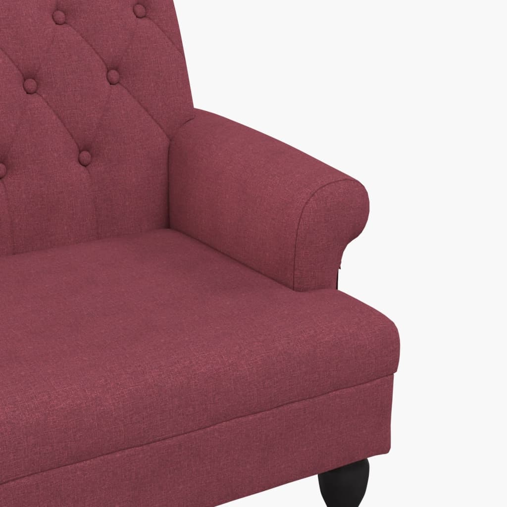 Sitzbank mit Rückenlehne Weinrot 120x62x75,5 cm Stoff Modern & stilvoll