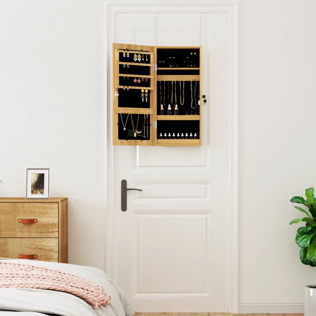 Schmuckschrank mit Spiegel und LED für Wandmontage modern elegant