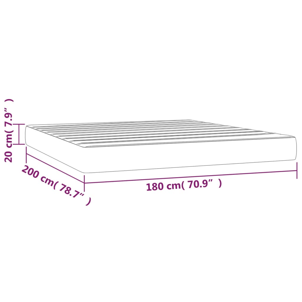 Matratze Taschenfederkern 180x200x20 cm Dunkelblau Samtbezug weich bequem Bett