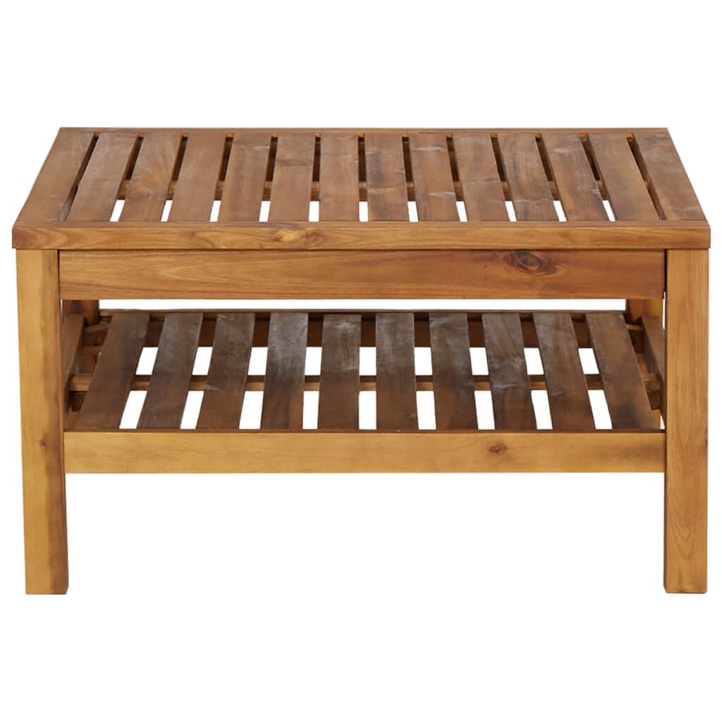 3-tlg. Garten-Lounge-Set mit Cremeweißen Kissen Akazienholz