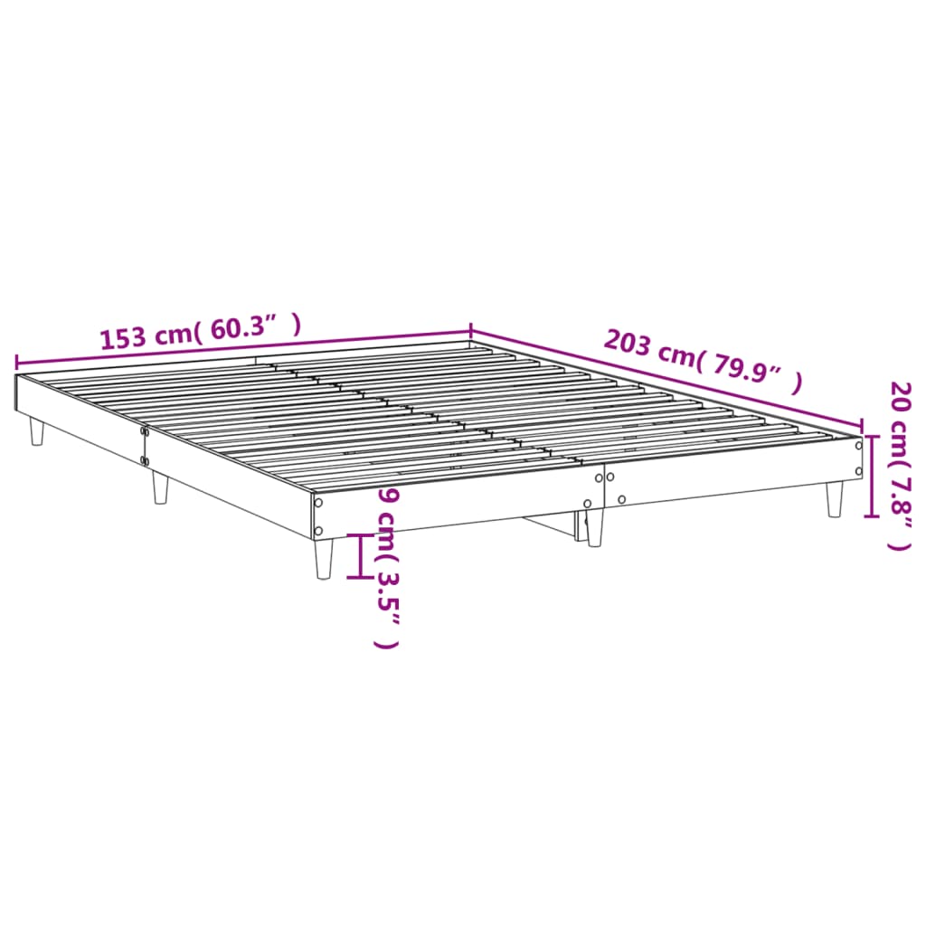 Bettgestell Bettrahmen Queensize Doppelbett Ehe Bett Sonoma Eiche 150x200cm