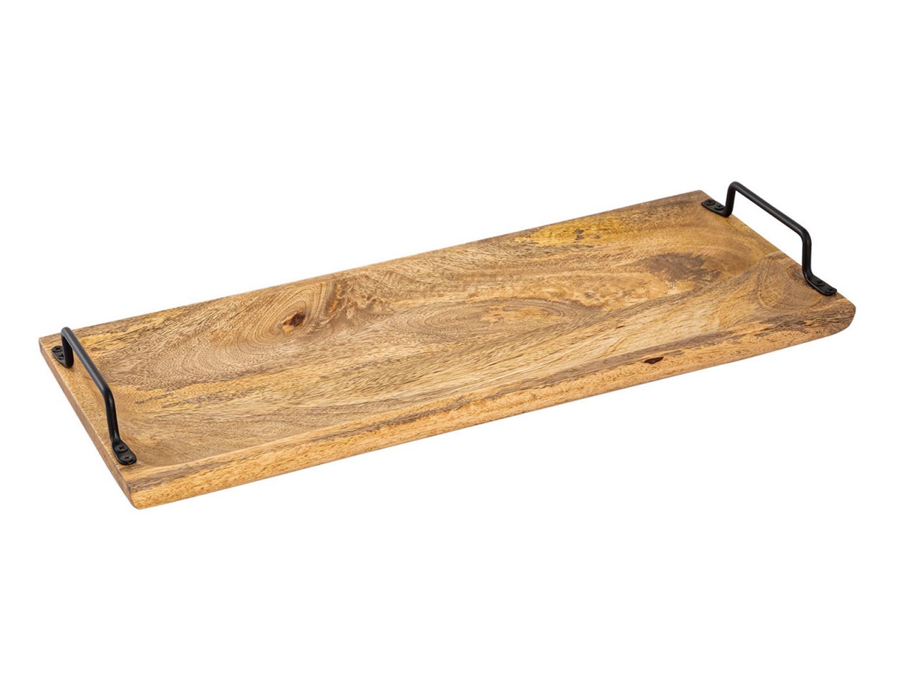 Serviertablett Holztablett Tablett Holz 50x20cm Servierbrett Deko Tablett Mangoholz massiv