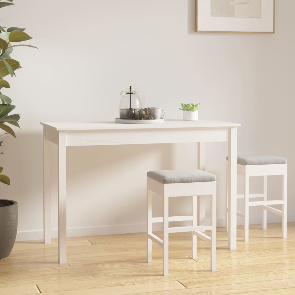 Esstisch Weiß 110x55x75 cm Massivholz Kiefer für modernes Esszimmer