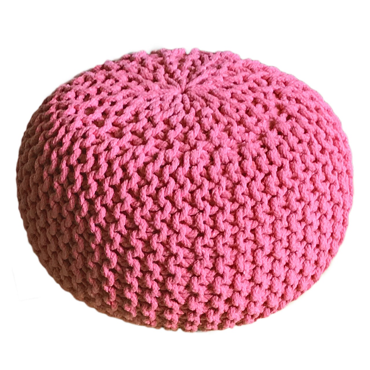 Pouf Ø 55 H 37 H 37 Strickhocker Sitzpouf Bodenkissen nachhaltig
