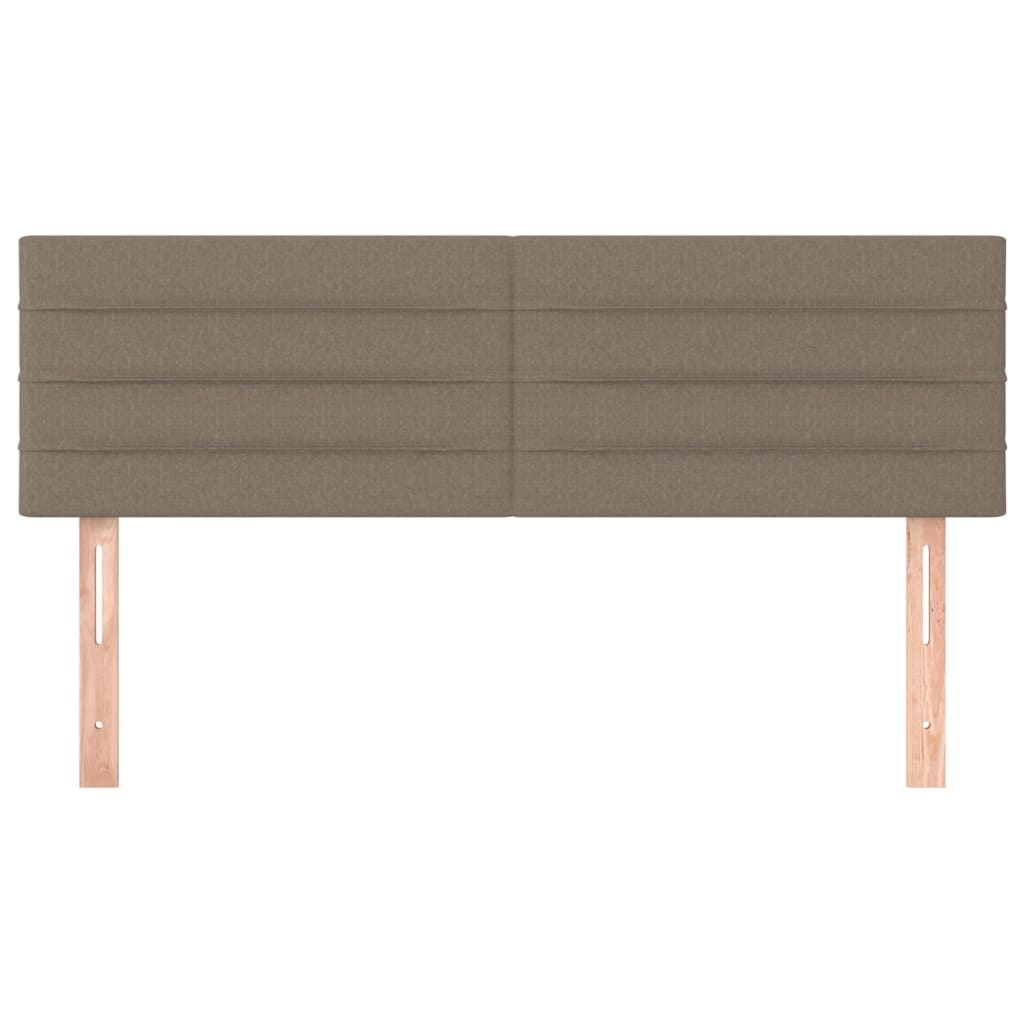 Bett Kopfteile 2er-Set Taupe 72x5x78/88 cm Stoff komfortables Schlafzimmer