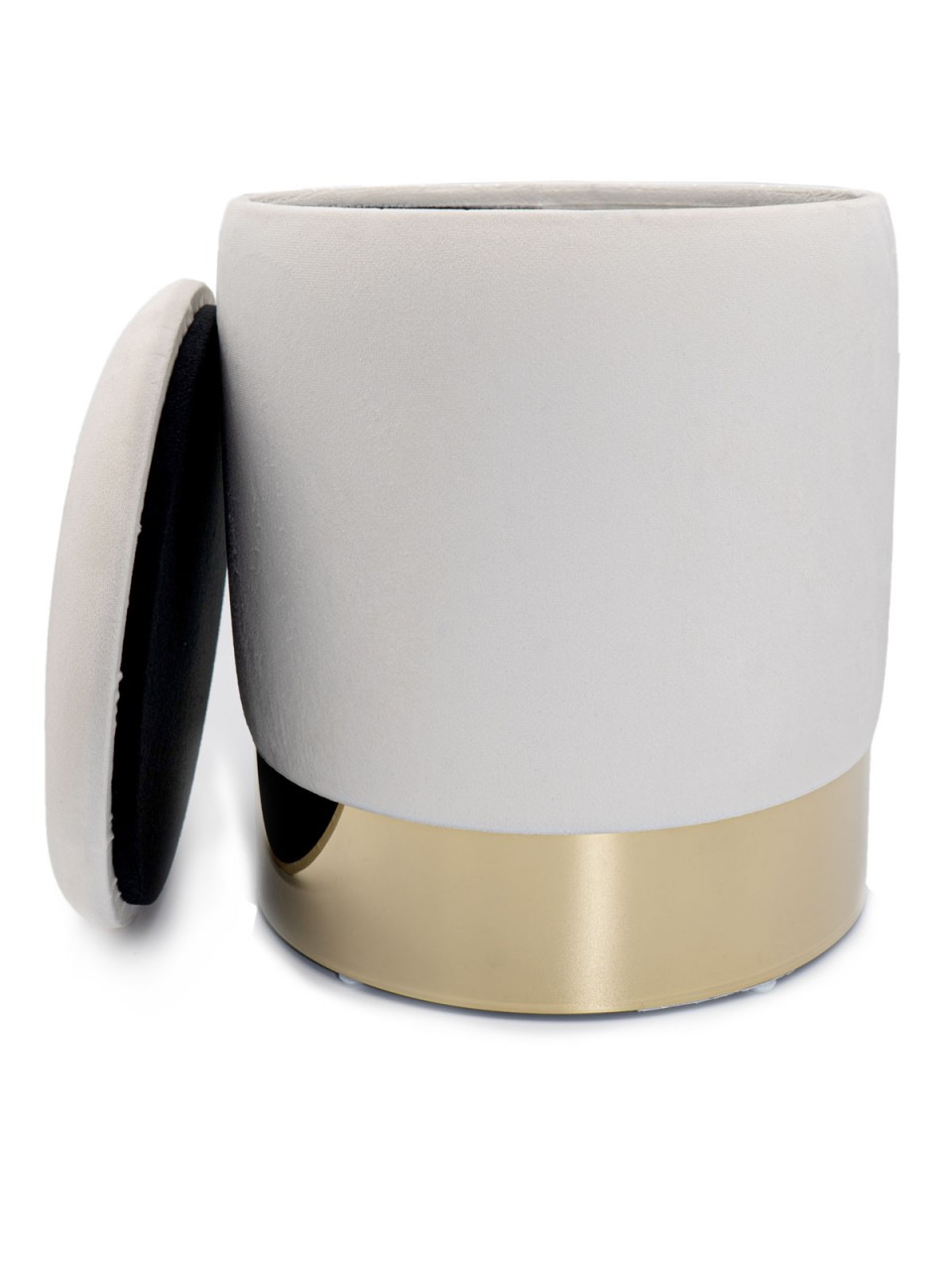 Samthocker Deko Hocker Samt Pouf Dekopouf Velour Hocker mit Stauraum u. Deckel Ø 31 H 38 cm