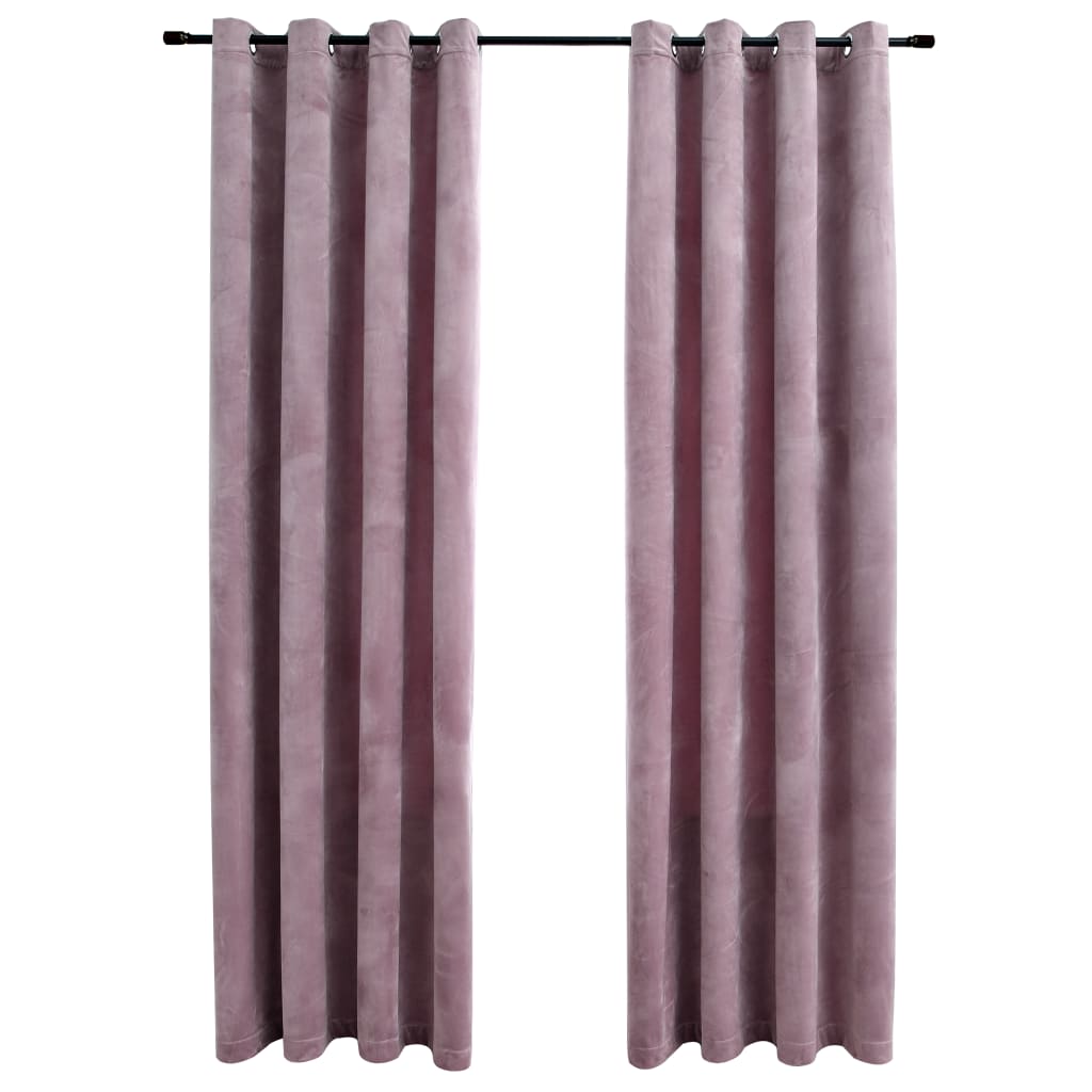 Verdunkelungsvorhänge Antikrosa Samt mit Ringen 2 Stück 140x225 cm für luxuriöse Inneneinrichtung