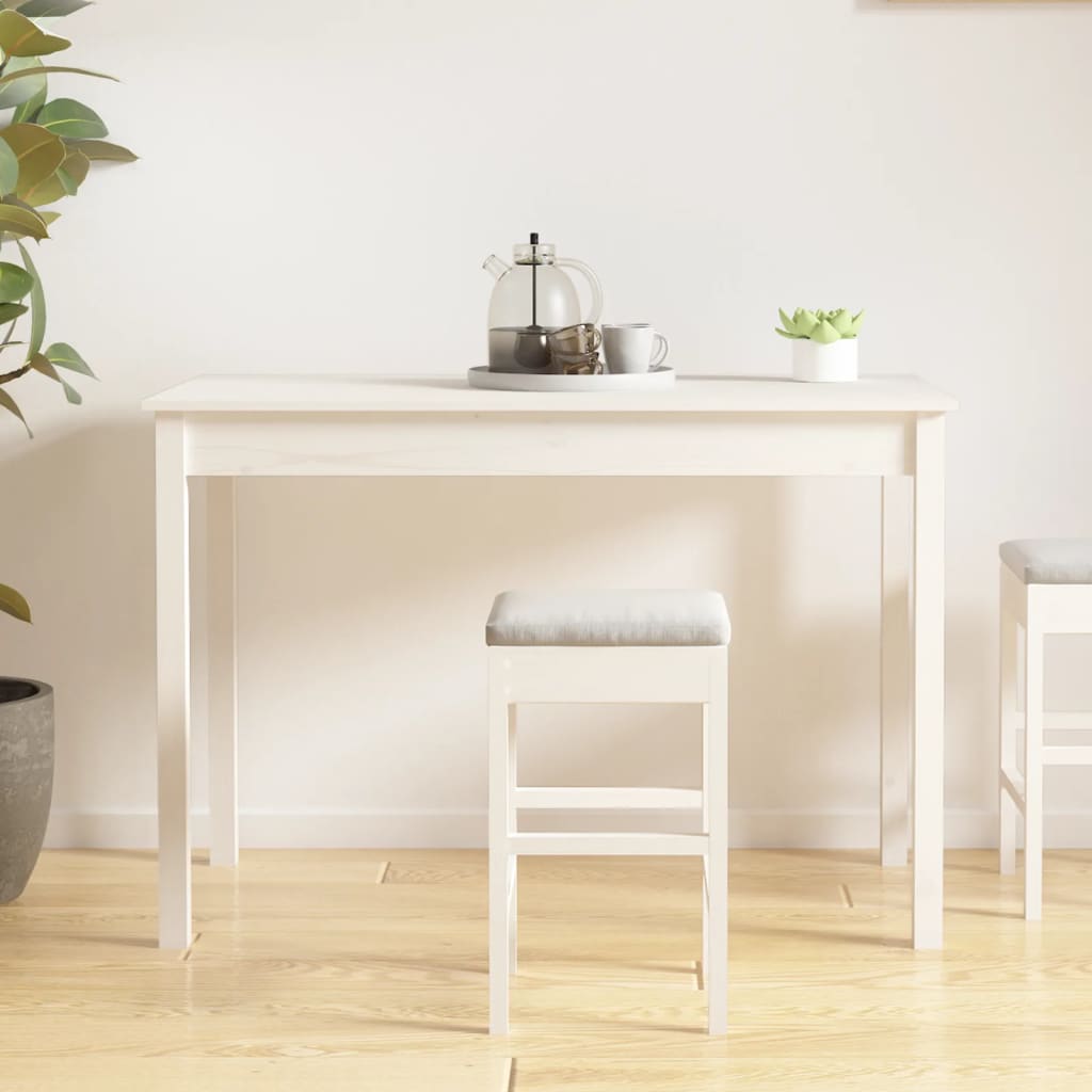 Esstisch Weiß 110x55x75 cm Massivholz Kiefer für modernes Esszimmer