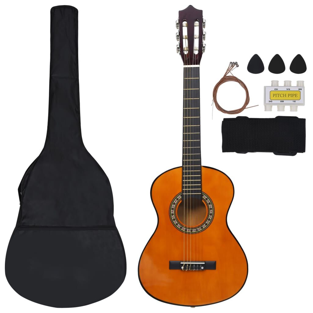 Anfänger Gitarre Gitarrenset 34 Zoll Klassikgitarre mit 8 Zubehörteilen