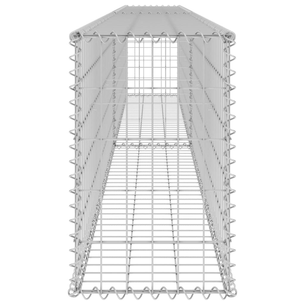 Gabionenwand mit Abdeckung Verzinkter Stahl 300x30x50 cm