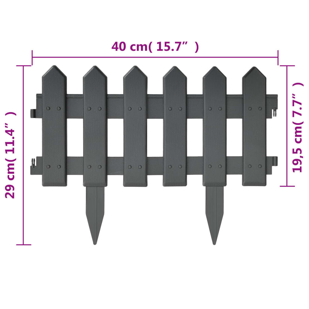 Rasenkanten 25 Stk. Anthrazit 10 m PP