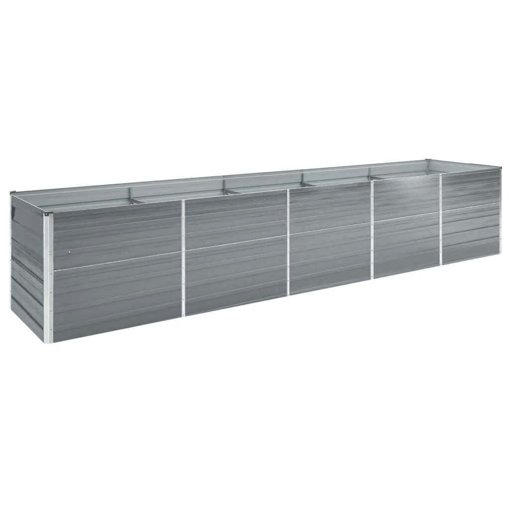 Garten Hochbeet Verzinkter Stahl 400×80×77 cm Grau