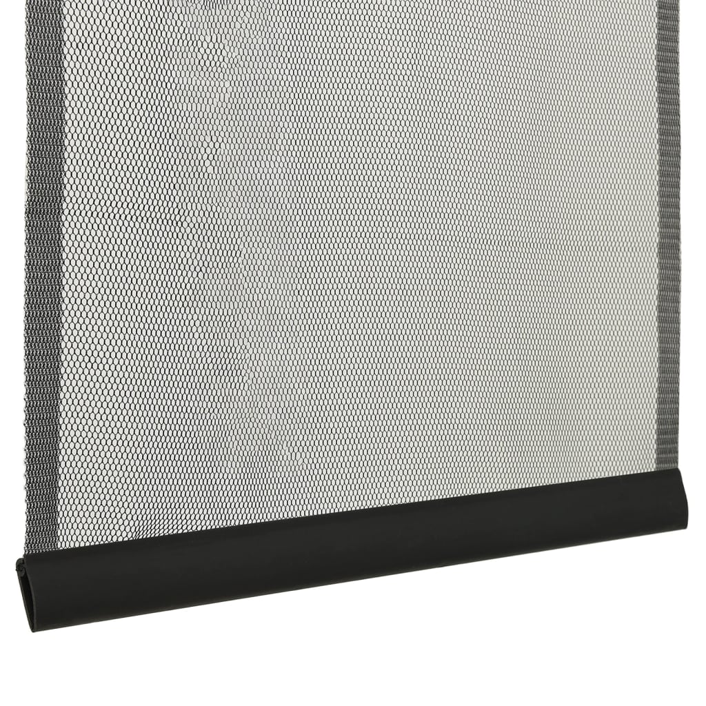 Insektenschutzgitter mit 10-teiligem Netzvorhang Schwarz 240x240 cm Langlebig Praktisch