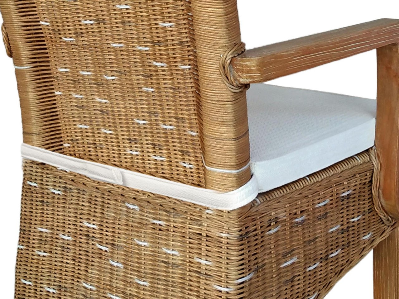 Esszimmer Stühle Set mit Armlehnen 4 Stück Rattanstühle braun Perth Korbstuhl Sessel nachhaltig