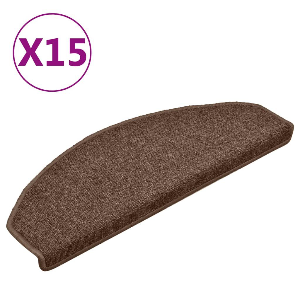Treppenmatten 15 Stk. Braun 65x24x4 cm