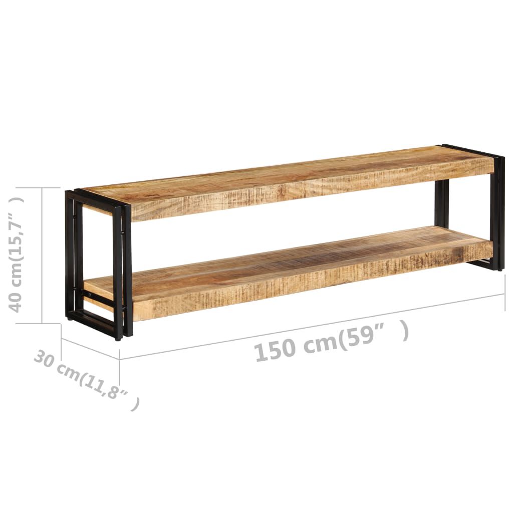 TV-Schrank Mango Massivholz 150x30x40 cm rustikaler Look für Wohnzimmer