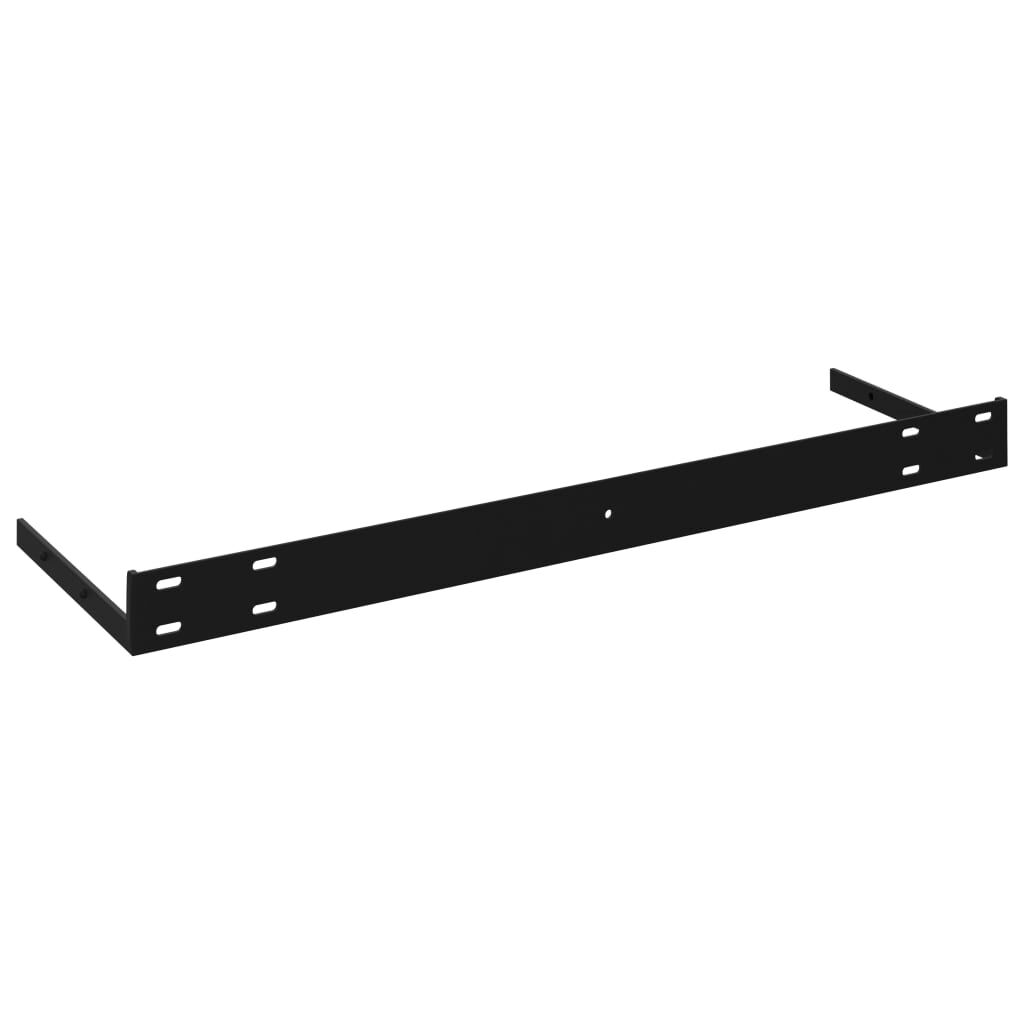 Schwarze Wandregale 2 Stück MDF 120 x 23,5 x 3,8 cm schwebend montierbar