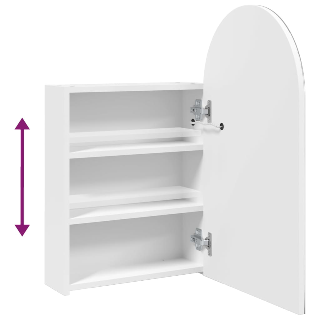 Spiegelschrank LED Gewölbt Weiß 42x13x70 cm Modern funktional Stilvoll 