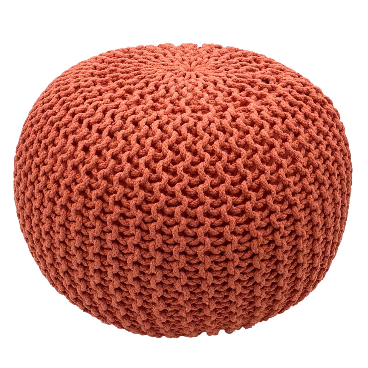 Strickhocker Pouf Ø 45 H 30 cm cm Sitzpouf Strick Bodenkissen