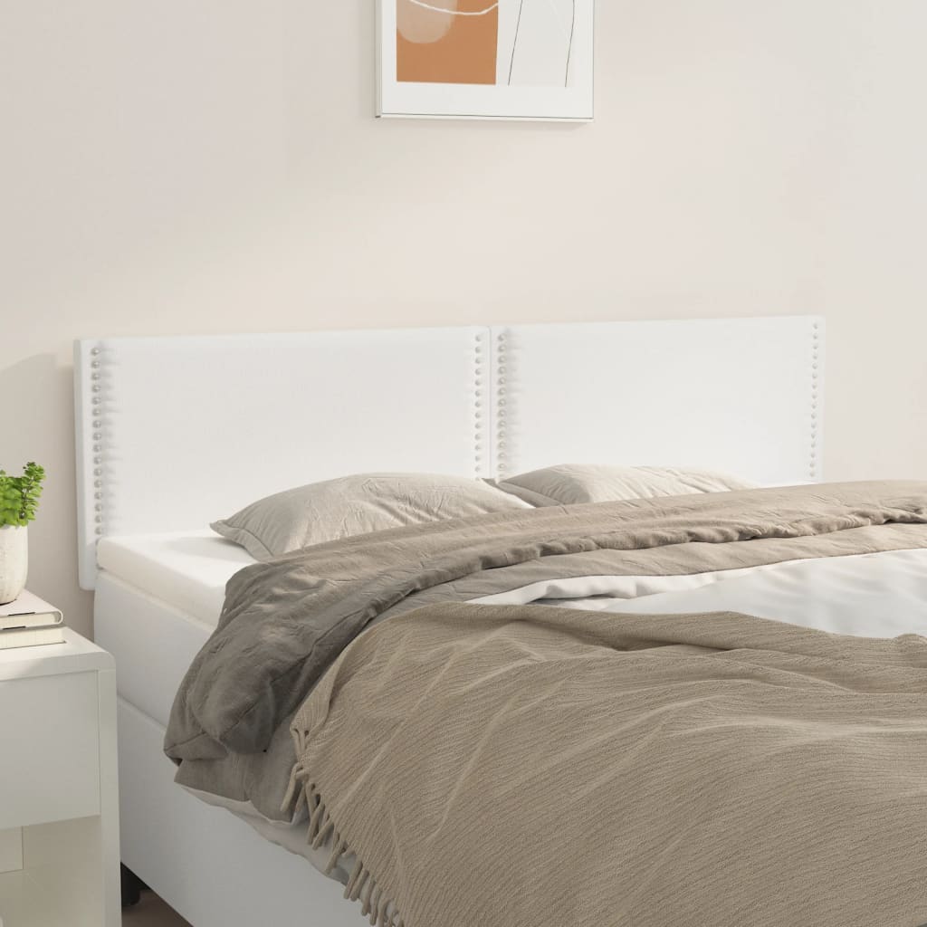 Kopfteile Bett 2er Set Weiß 72x5x78/88 cm Kunstleder für modernes Schlafzimmer